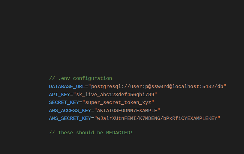 Hide API keys and secrets in code